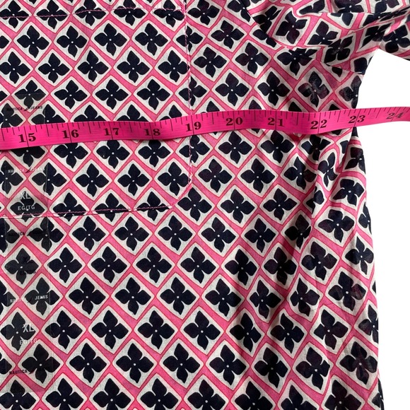 Nautica Jeans‎ Pink Black Clover Print Button Down Shirt Top XL NWT Preppy - Picture 4 of 6